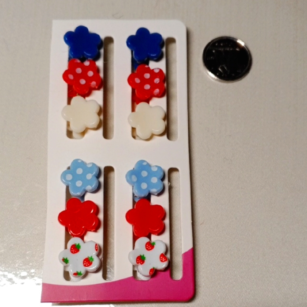 Colorful Flower Hair Clips Set